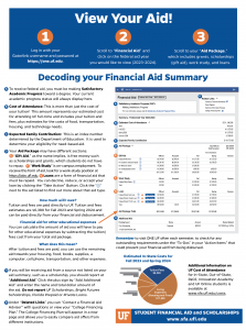 Info about viewing your financial aid summary